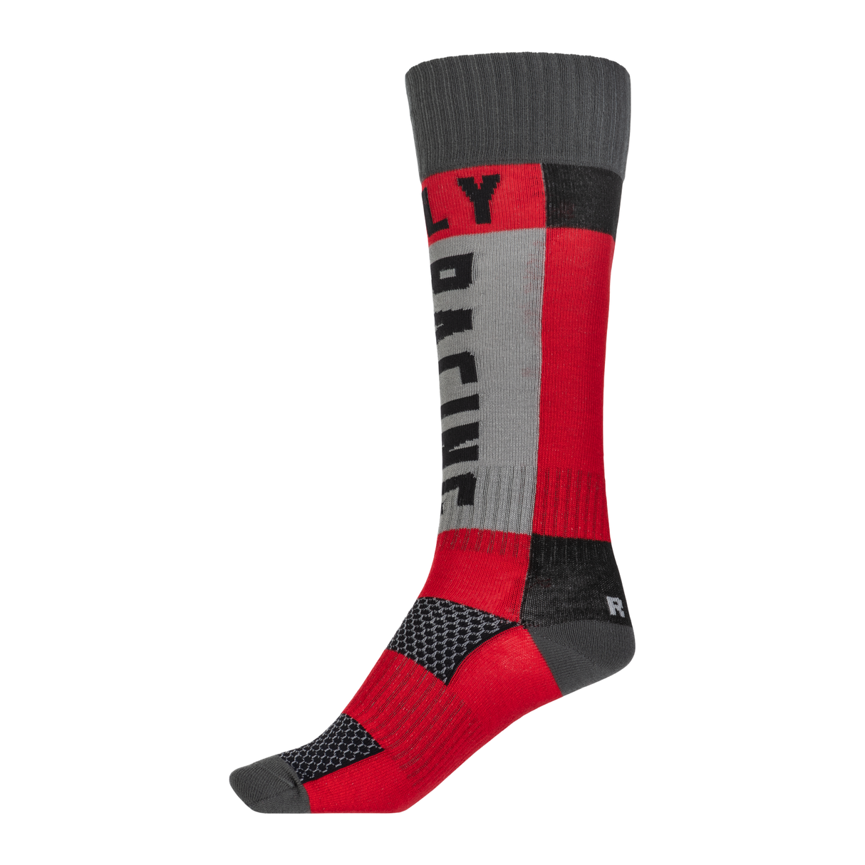 Fly Racing Youth MX Sock Thick - Red/Grey