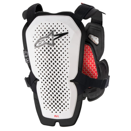 ALPINESTARS WHITE BLACK RED A-1 PRO CHEST PROTECTOR