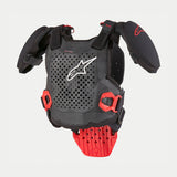 A-5 S V2 YOUTH CHEST PROTECTOR - BLACK/WHITE/RED