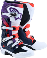 TECH 7 BOOTS PURPLE BLUE FLUO RED