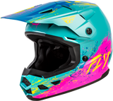 Kinetic Youth Drip Helmet - Turquoise/Pink/Yellow
