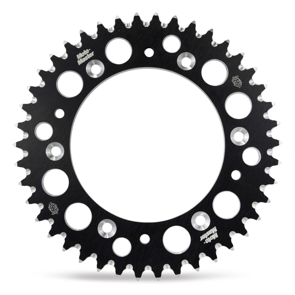 MOTO-MASTER ALUMINIUM REAR SPROCKET - BLACK KTM/HUSQVARNA/GASGAS 65CC 2025 (4 HOLE HUB)