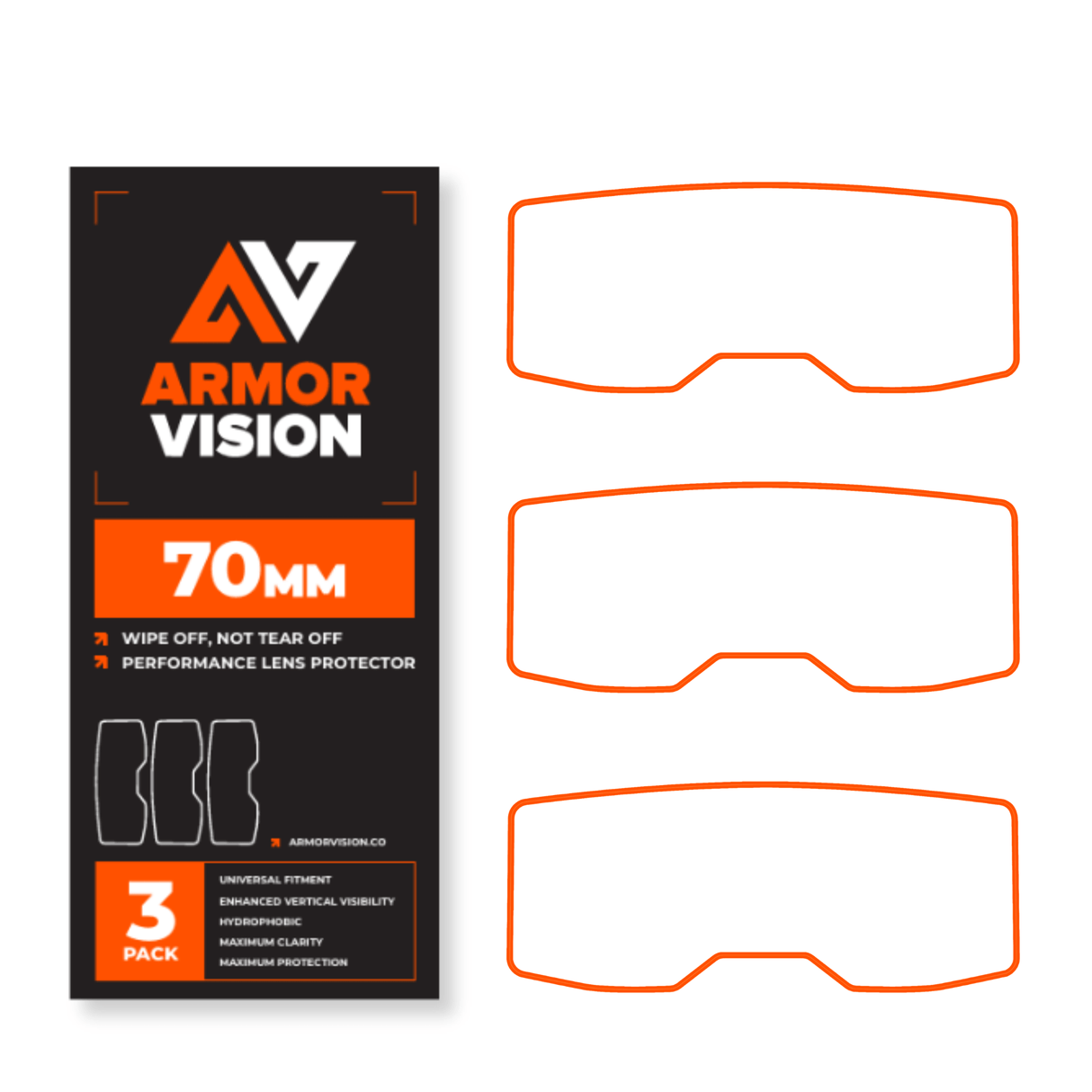 ARMOR VISION 70MM LENS PROTECTOR (3-PACK)