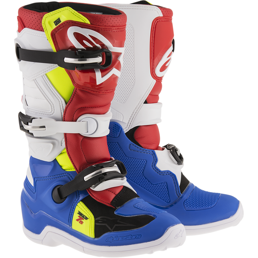 ALPINESTARS TECH 7S BLUE/WHITE/RED/YELLOW BOOTS