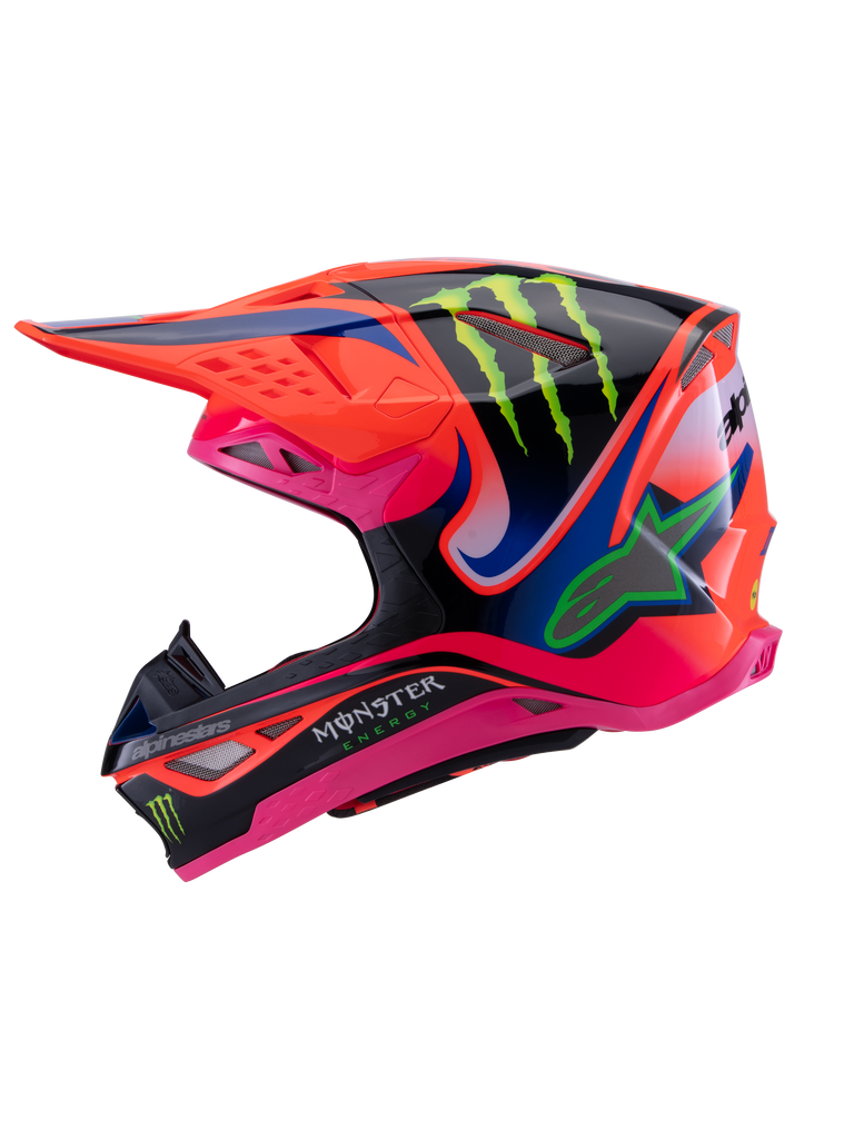 S-M10 DEEGAN MONSTER HELMET ECE06 - ORANGE FL/PURPLE/PINK FLUO/GL