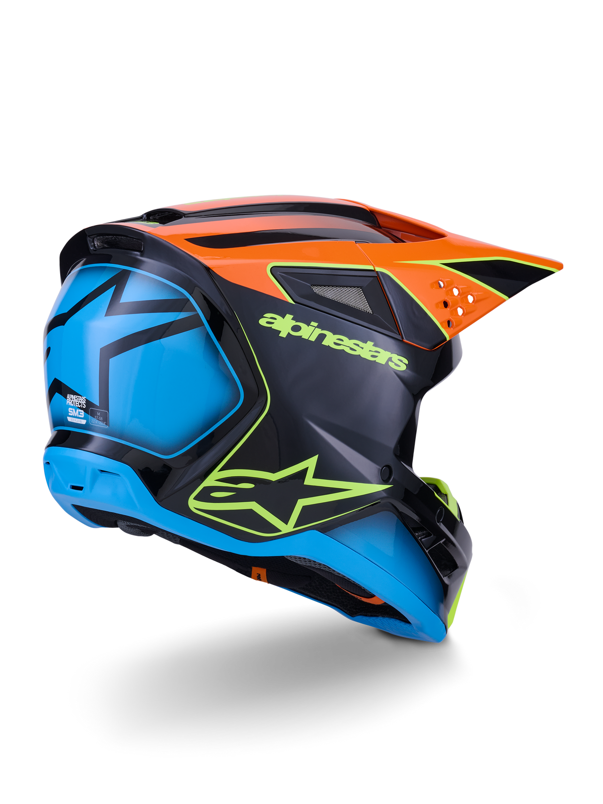 SM3 FRAY HELMET ECE06 - BLACK/ORANGE/YELLOW FL G