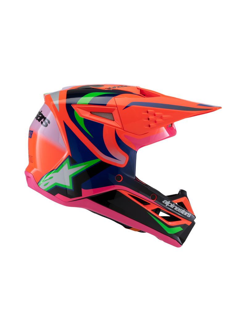 SM3 YOUTH DEEGAN HELMET ECE06 - ORANGE FL/PURPLE/PINK FLUO/GL