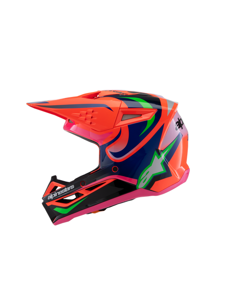 SM3 YOUTH DEEGAN HELMET ECE06 - ORANGE FL/PURPLE/PINK FLUO/GL