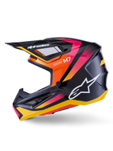 SM7 RISE HELMET ECE06 - BLACK/YELLOW/PINK