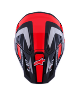 SM7 RISE HELMET ECE06 - BLACK/SILVER/RED FLUO