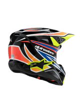SM3 YOUTH WURX HELMET ECE06 - BLACK/YELLOW FL/BLUE/RED GL