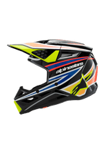 SM3 YOUTH WURX HELMET ECE06 - BLACK/YELLOW FL/BLUE/RED GL