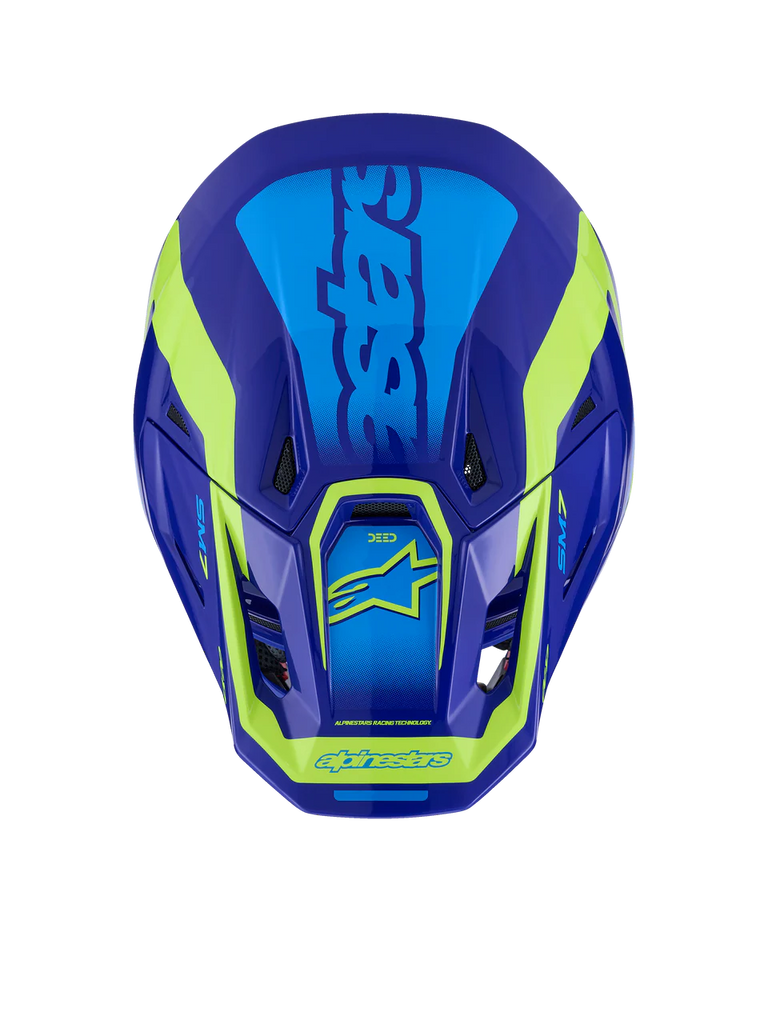 SM7 DEED HELMET ECE06 - BLUE/YELLOW FLUO