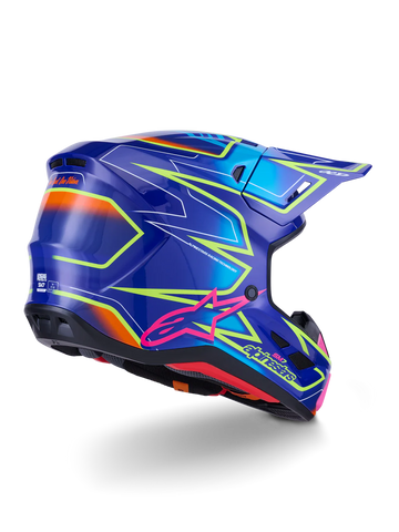 SM7 CAST HELMET ECE06 - BLUE/PINK/YELLOW FLUO
