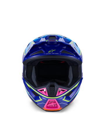 SM7 CAST HELMET ECE06 - BLUE/PINK/YELLOW FLUO