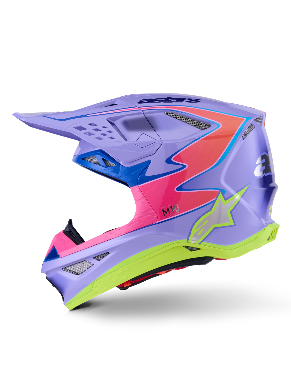 S-M10 JETT LAWRENCE R01 HELMET ECE06 - PURPLE/PINK FL/YELLOW FLUO GLS