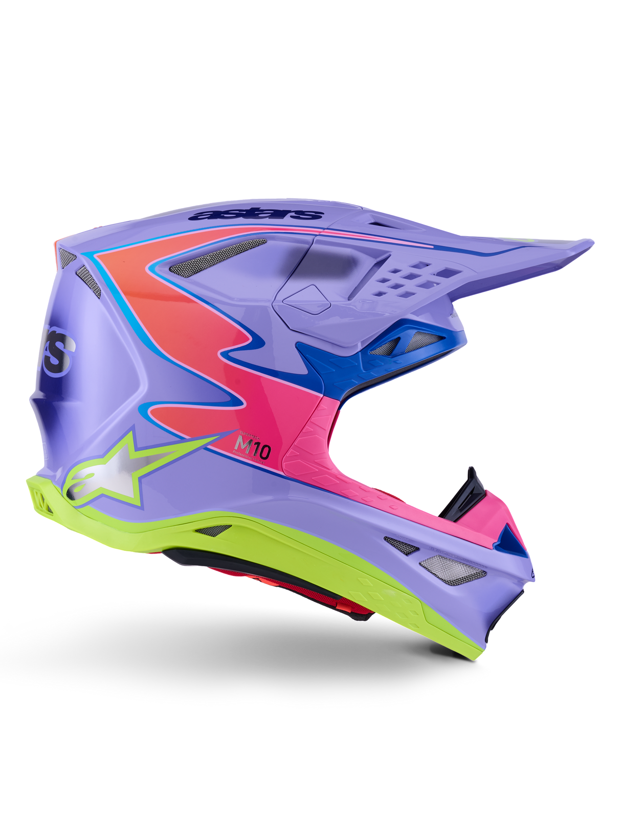 S-M10 JETT LAWRENCE R01 HELMET ECE06 - PURPLE/PINK FL/YELLOW FLUO GLS