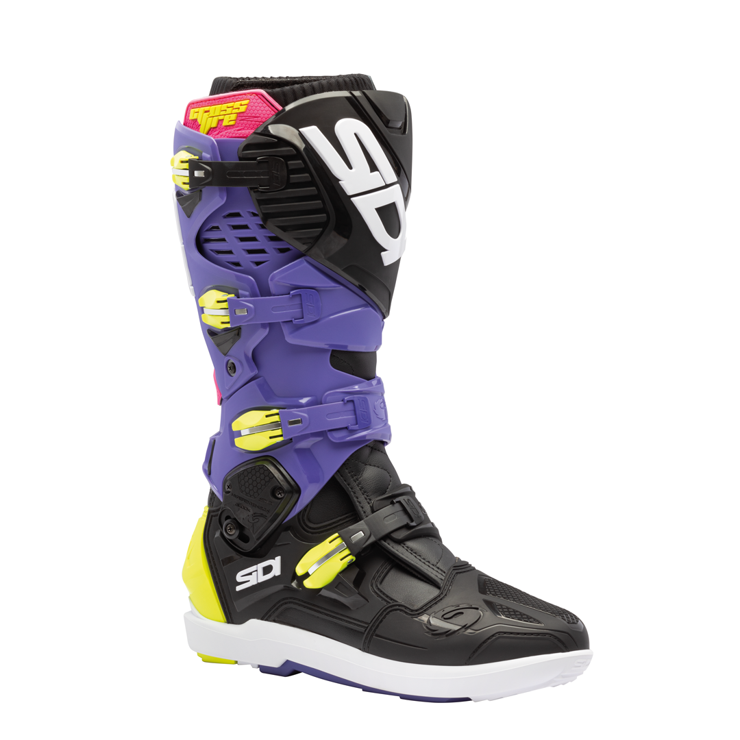 Sidi Crossfire 3 SRS CE Boots Violet/Black/Fluo Yellow