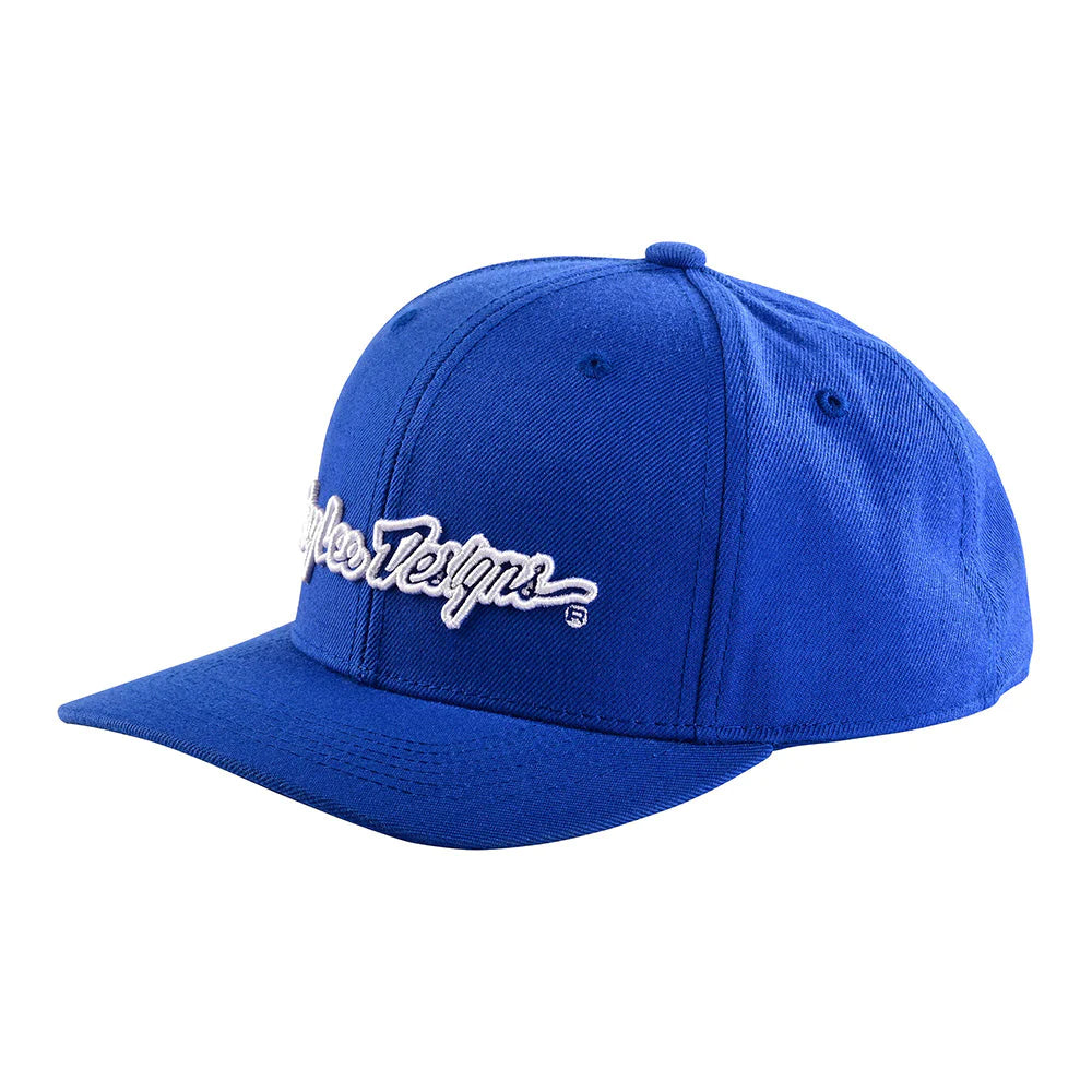 Troy Lee Designs Signature Blue White Cap  - Mens TLD Snapback Cap