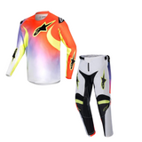 ALPINESTARS YOUTH RACER LUCENT WHITE NEON RED YELLOW FLUO KIT COMBO