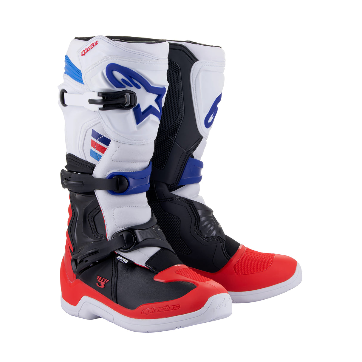 Alpinestars Tech 3 - White Bright Red Dark Blue