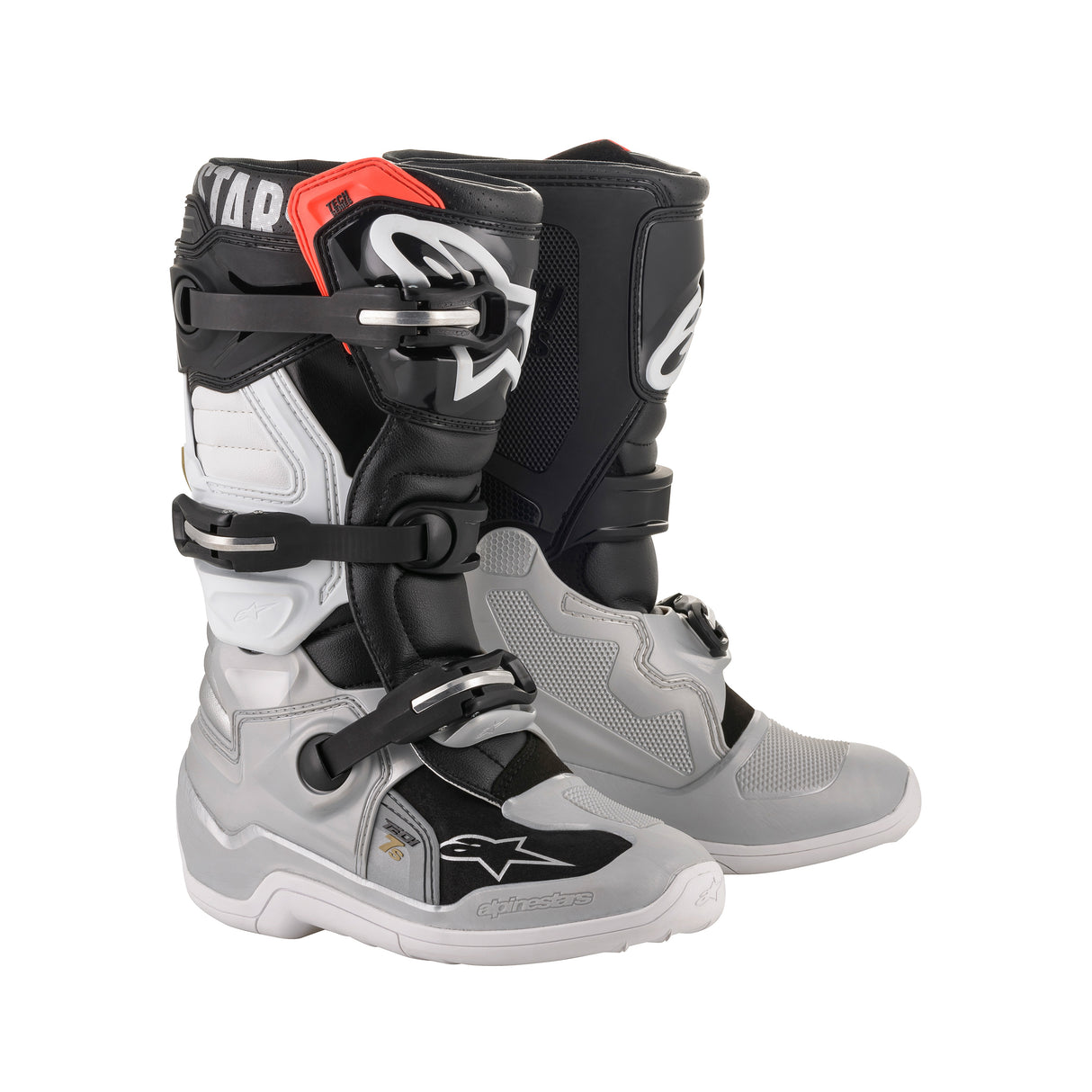 Alpinestars Tech 7S Youth - Black Silver White Gold