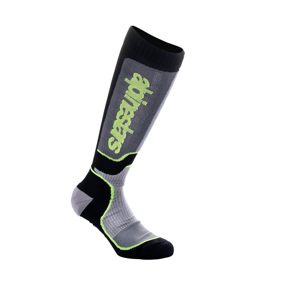 Alpinestars Youth MX Plus Socks Black Gray Yellow Fluo - M-L (US 3-6 /  EU 34-38)