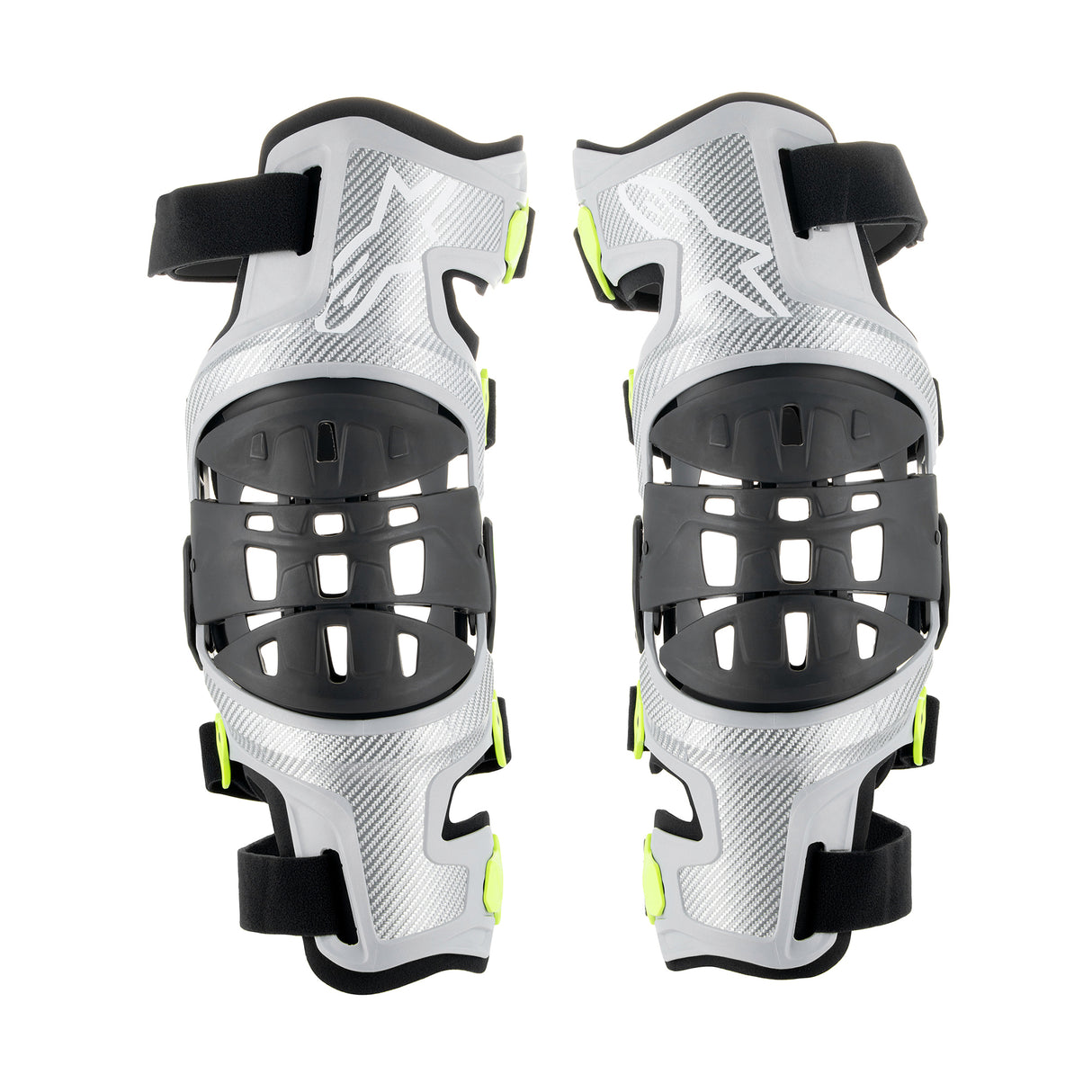 Alpinestars Bionic-7 Knee Brace Set - Silver Yellow Fluo