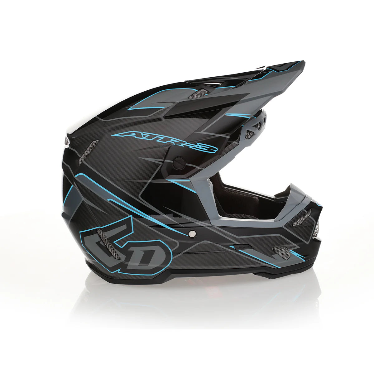 ATR-3 FIM Compliant Reflex Adult Helmet - Gloss Black Cyan