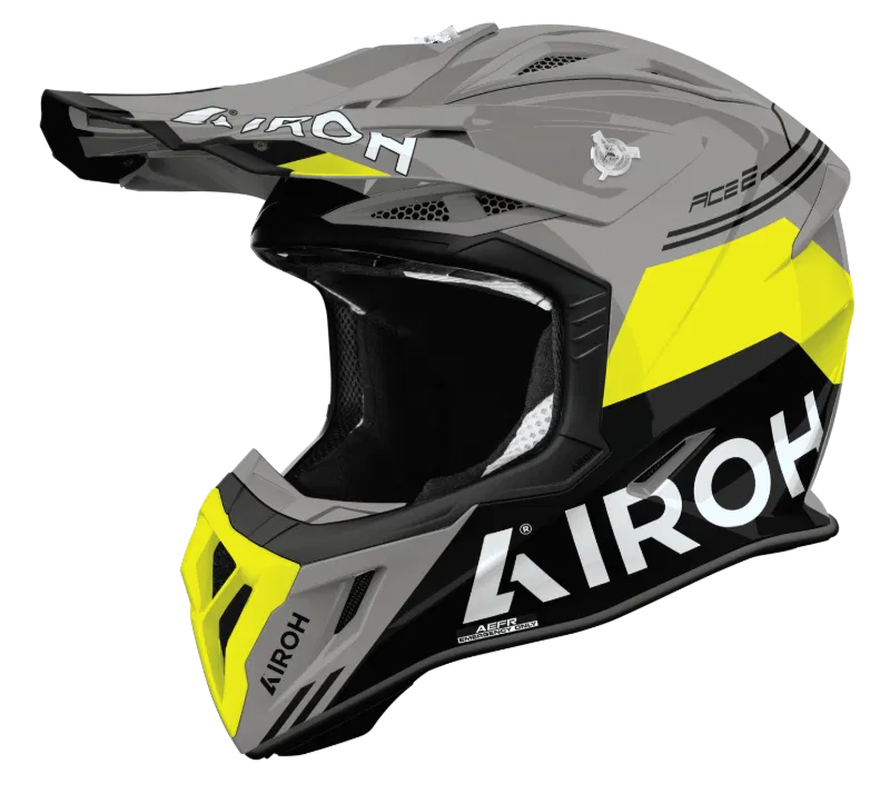 Airoh Aviator Ace 2 Fury Yellow Gloss MX Helmet