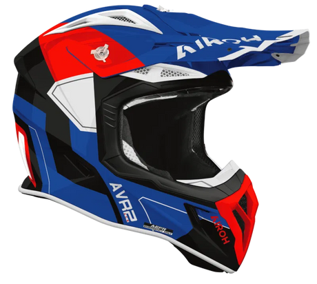 Airoh Aviator Ace 2 Shield Blue/Red Gloss MX Helmet