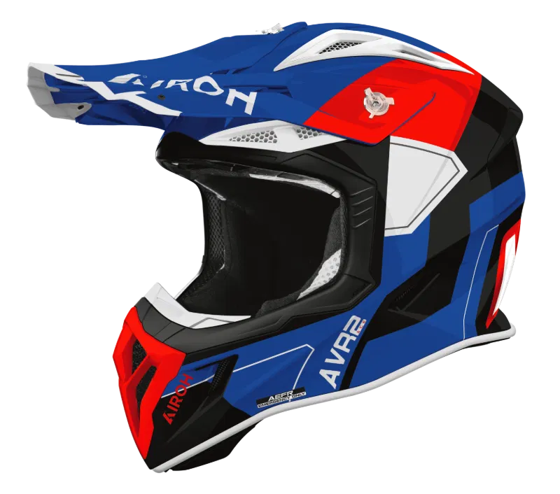 Airoh Aviator Ace 2 Shield Blue/Red Gloss MX Helmet