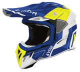 Airoh Aviator Ace 2 Shield Blue/Yellow Gloss MX Helmet