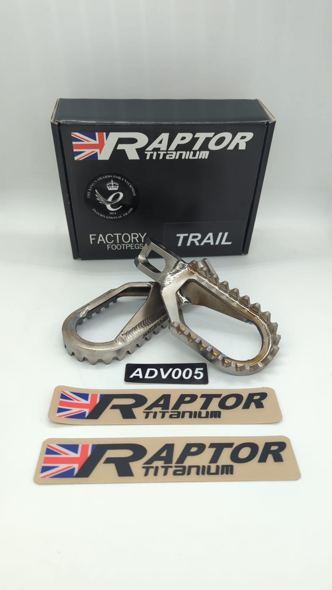 Raptor Adventure BMW 750-1300 2000-2026 Titanium Footpegs