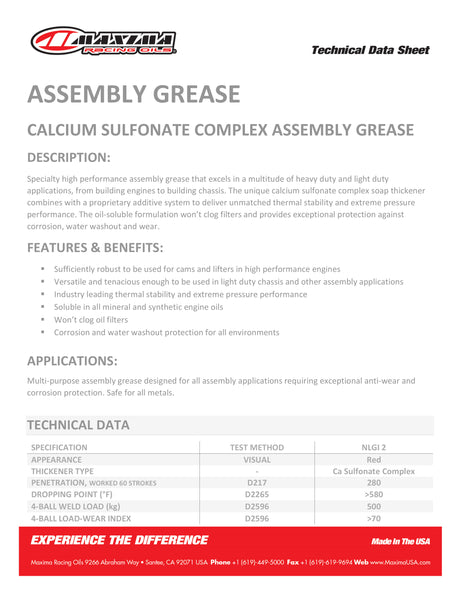 Maxima Assembly Grease 454gr