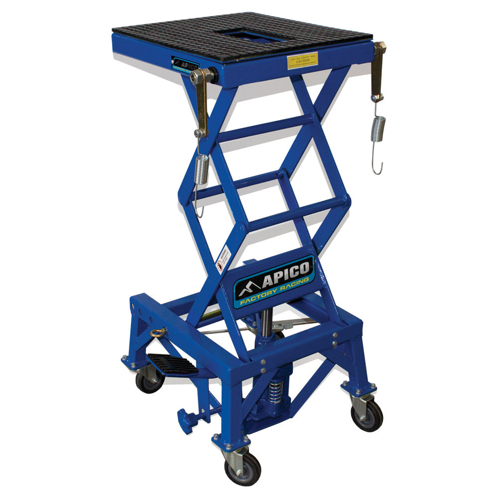 HYDRAULIC SCISSOR LIFT BIKE STAND BLUE (WITH WHEELS)