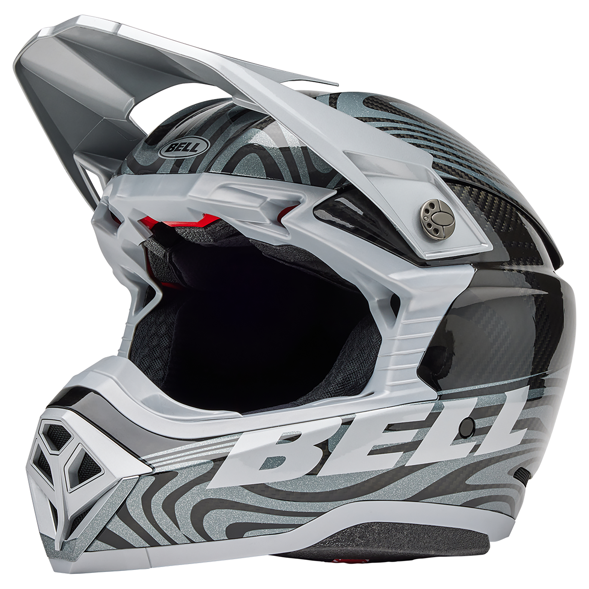Bell 2025 Moto-10 Spherical Adult Helmet (Cortex Silver/Grey
