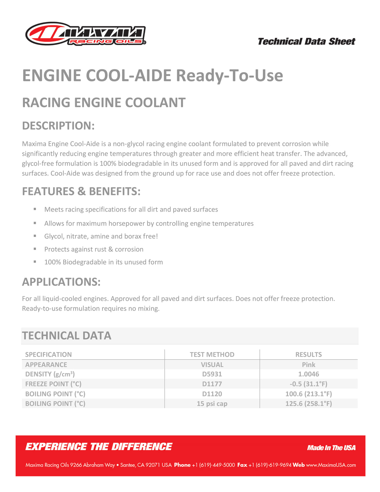 Maxima Cool-Aide Racing Ready To Use Coolant 1.89 Litre