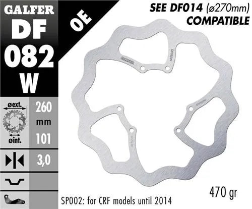 Front Fixed Wave Disc Honda CRF 250R / CRF 450R 15-24