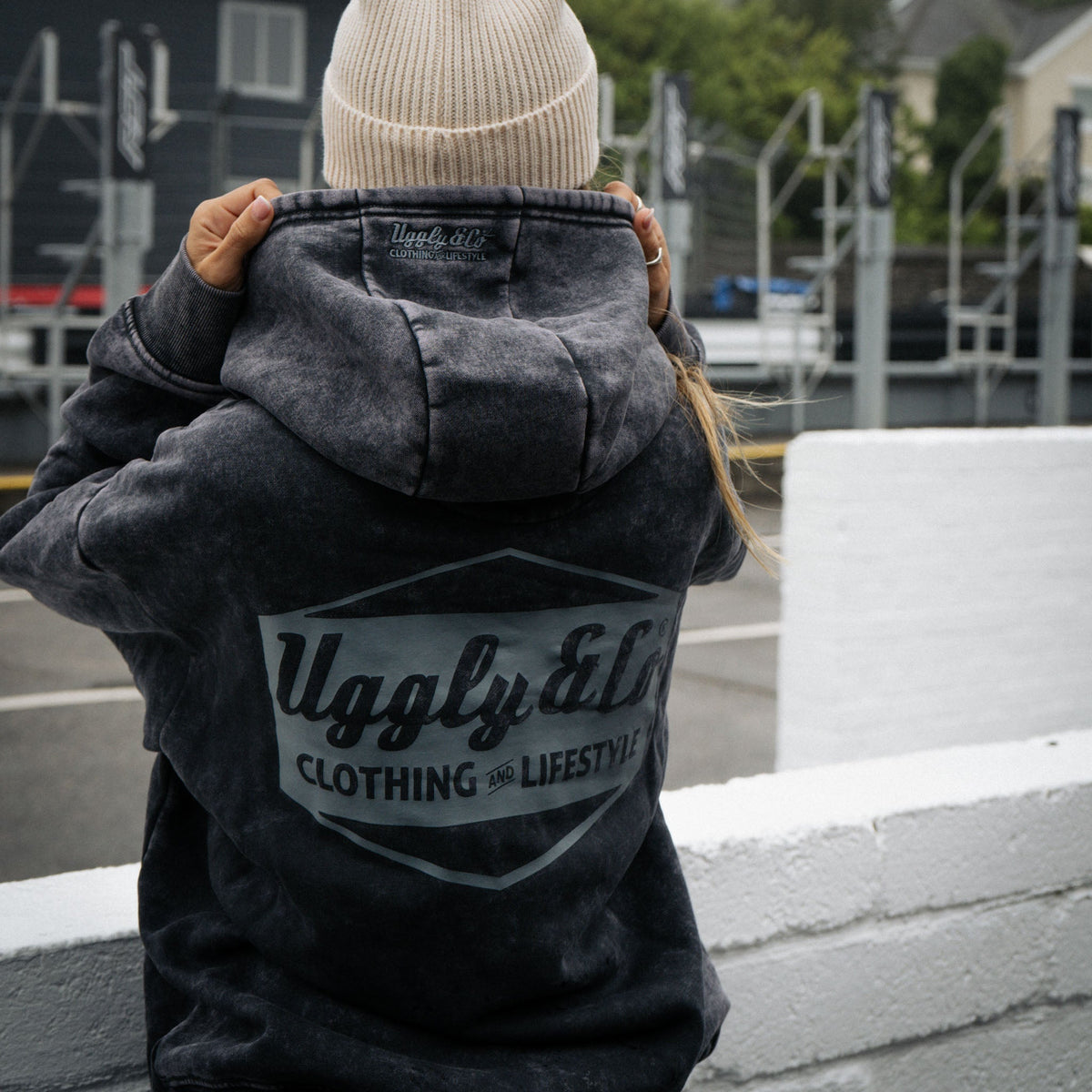 Black Diamond Acid Wash Hoodie