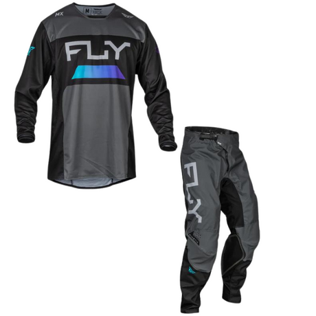  Fly Racing 2023 F-16 Black/Grey/Hi-Vis Adult Moto Gear Set -  Pant and Jersey Combo : Automotive