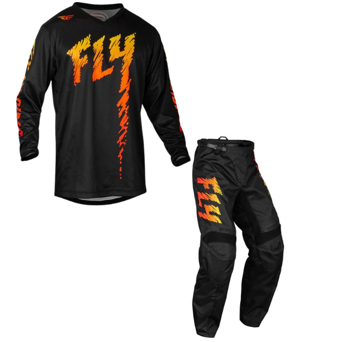 FLY RACING FLY 2024 YOUTH F-16 BLACK YELLOW ORANGE KIT COMBO – Dirt Store
