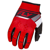 Fly Racing 2024 Youth Kinetic Prix Gloves (Red/Grey/White)