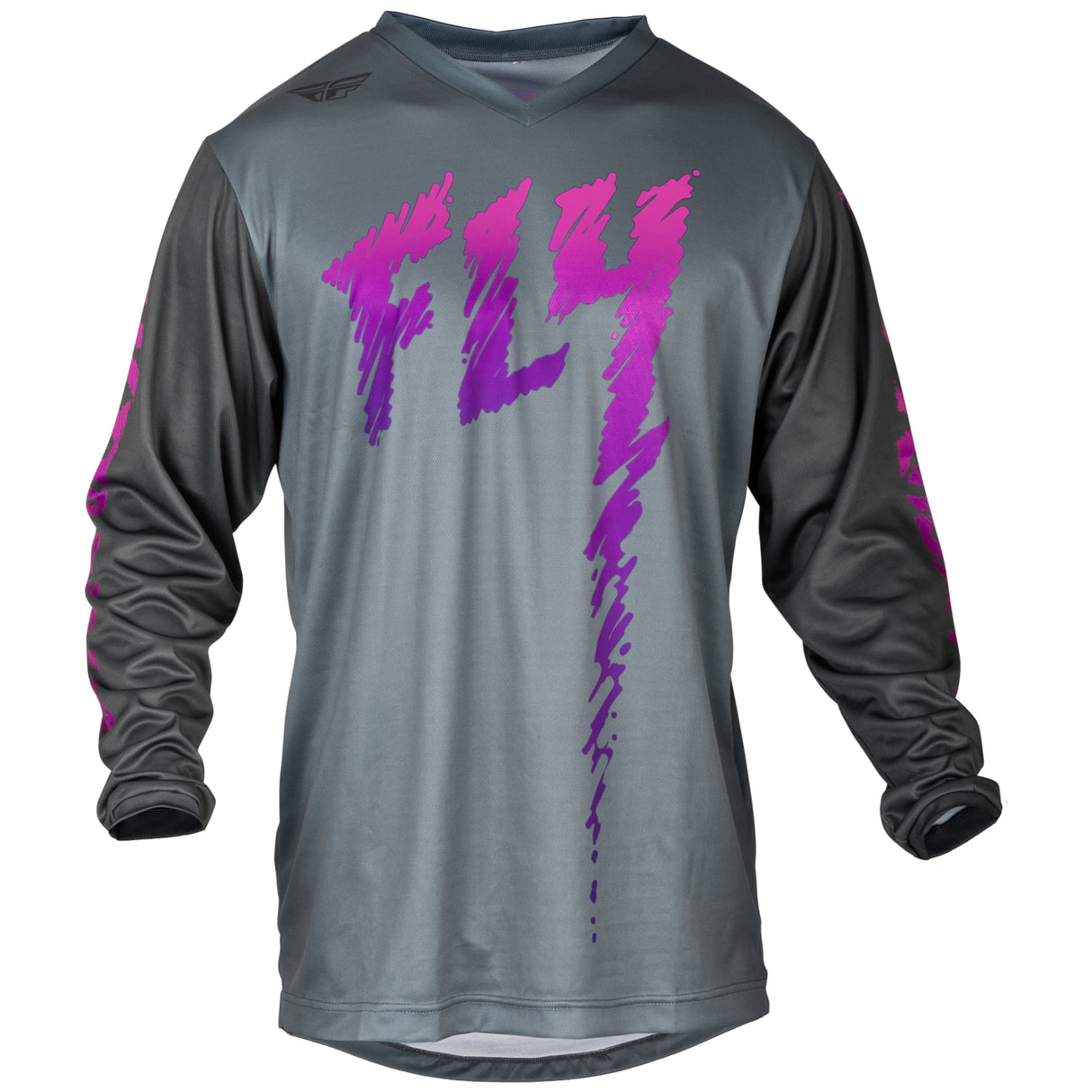 Fly Racing 2024 Youth F-16 Jersey (Grey/Charcoal/Pink)