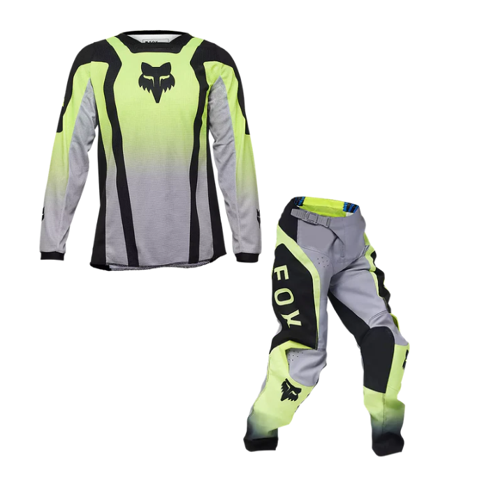 FOX YTH 180 LEAN KIT COMBO - FLUO YELLOW