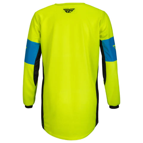 FLY 2023 YOUTH KINETIC KHAOS HI-VIS/BLACK/CYAN KIT COMBO