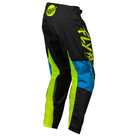 FLY 2023 YOUTH KINETIC KHAOS HI-VIS/BLACK/CYAN KIT COMBO