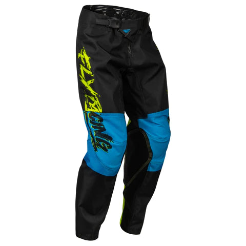 FLY 2023 YOUTH KINETIC KHAOS HI-VIS/BLACK/CYAN KIT COMBO