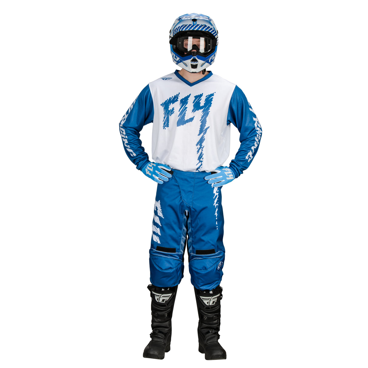 Fly Racing 2024 Youth F-16 Jersey (True Blue/White)