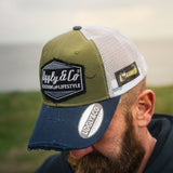 Forest Green & Navy Vintage Diamond Cap